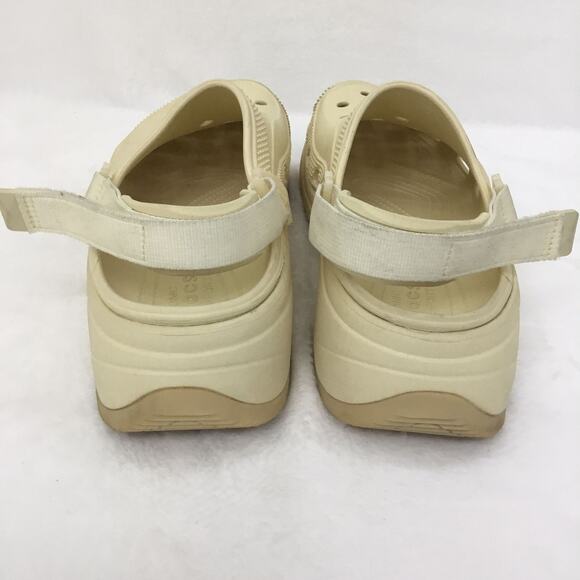 CROCS Classic Mega Crush Clog Ivory Bone Unisex Platform Sandal Sz 8 M 10 W - Picture 5 of 10